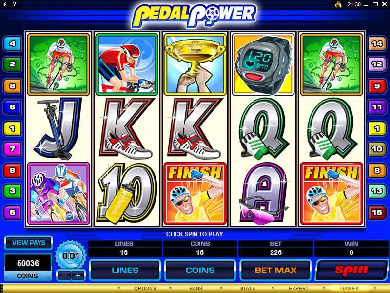 Pedal Power  Real Money Slot made by Microgaming - Main Screen Reels