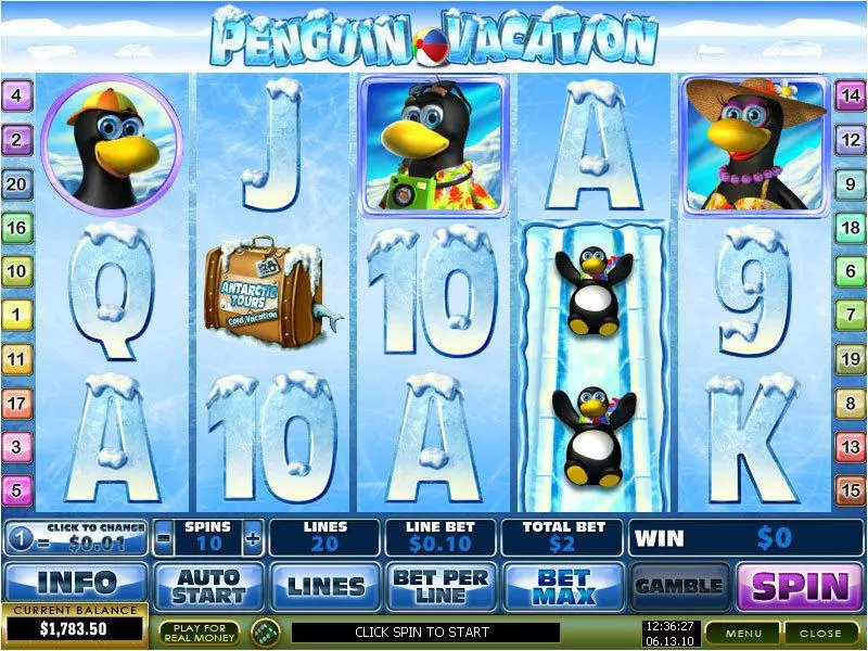 Penguin Vacation  Real Money Slot made by PlayTech - Main Screen Reels