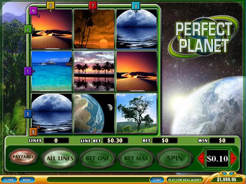 Perfect Planet  Real Money Slot made by PlayTech - Main Screen Reels