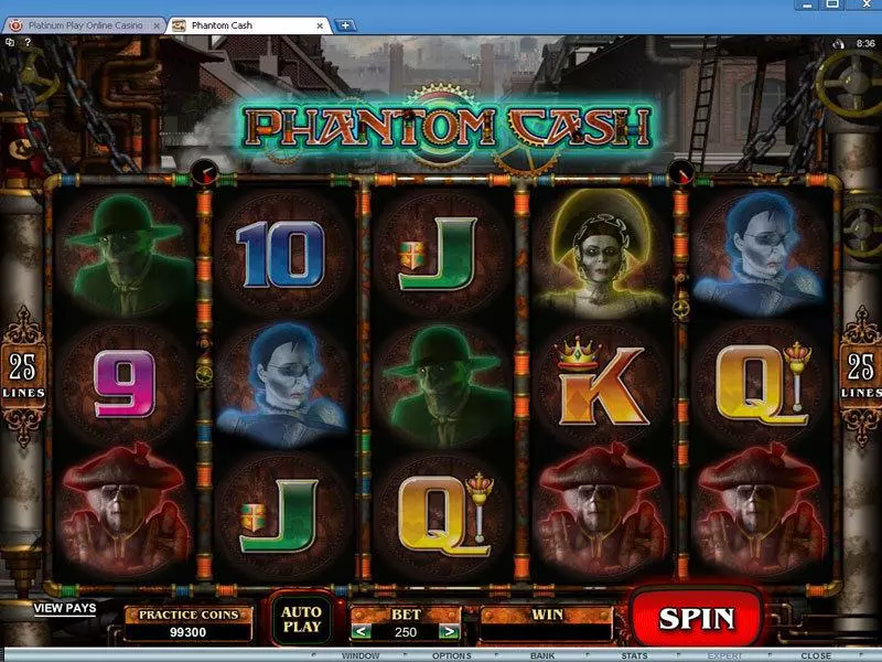 Phantom Cash  Real Money Slot made by Microgaming - Main Screen Reels