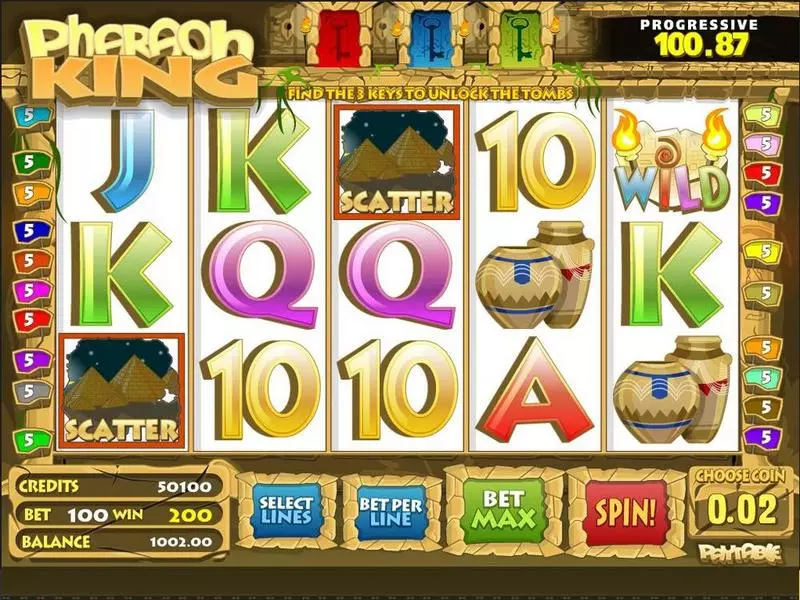Pharaoh King  Real Money Slot made by BetSoft - Introduction Screen