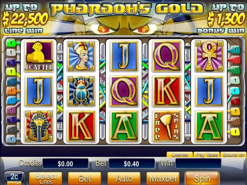 Pharaoh's Gold  Real Money Slot made by Byworth - Main Screen Reels