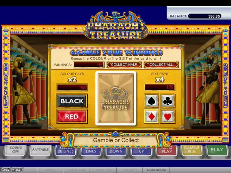 Pharaoh's Treasure  Real Money Slot made by bwin.party - Gamble Screen