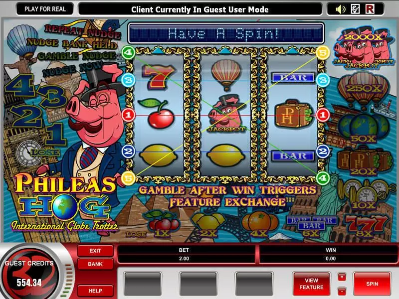 Phileas Hog  Real Money Slot made by Microgaming - Main Screen Reels
