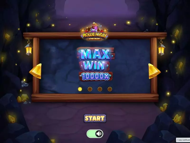 Pickaxe Payday Action Collect  Real Money Slot made by Four Leaf Gaming - Introduction Screen