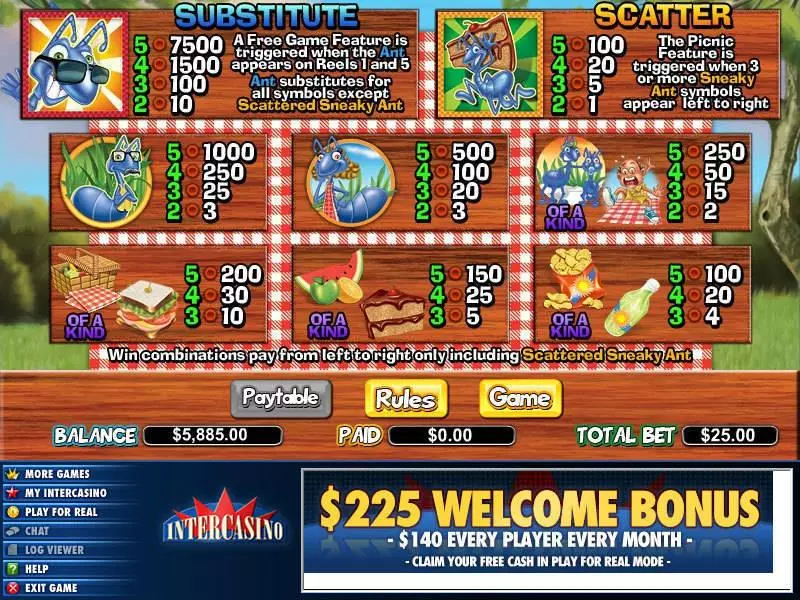 Picnic Panic  Real Money Slot made by CryptoLogic - Info and Rules