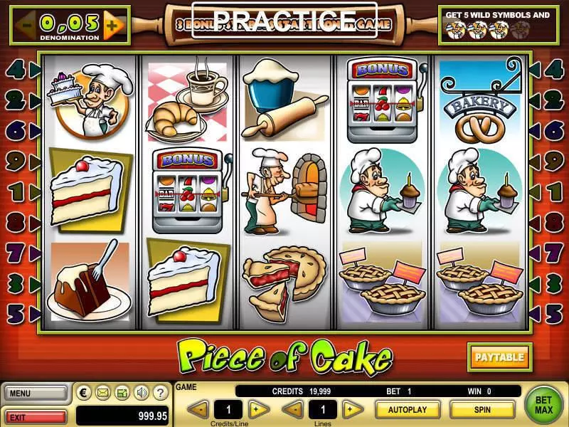 Piece of Cake  Real Money Slot made by GTECH - Main Screen Reels