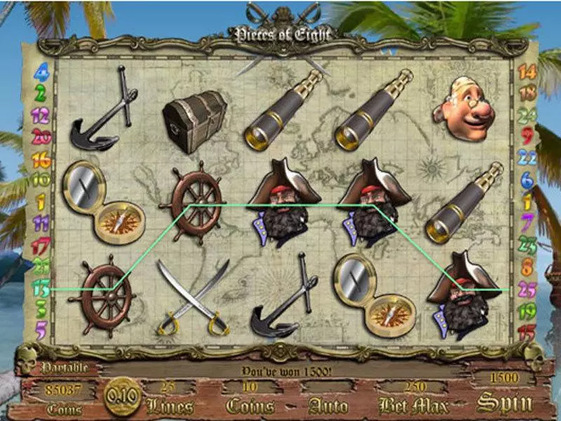 Pieces of Eight  Real Money Slot made by Saucify - Main Screen Reels
