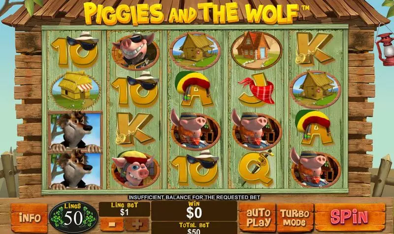Piggies and the Wolf  Real Money Slot made by PlayTech - Main Screen Reels