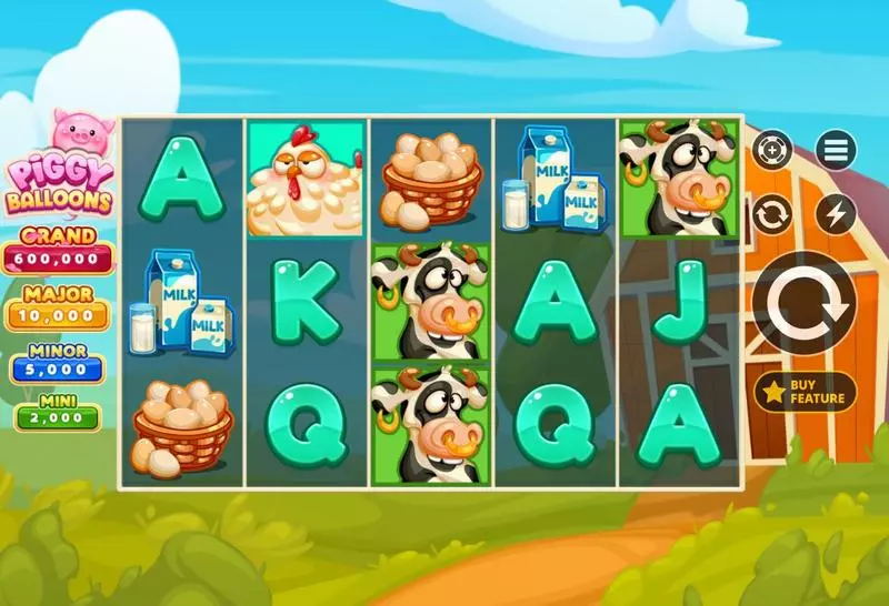 Piggy Balloons  Real Money Slot made by Apparat Gaming - Main Screen Reels