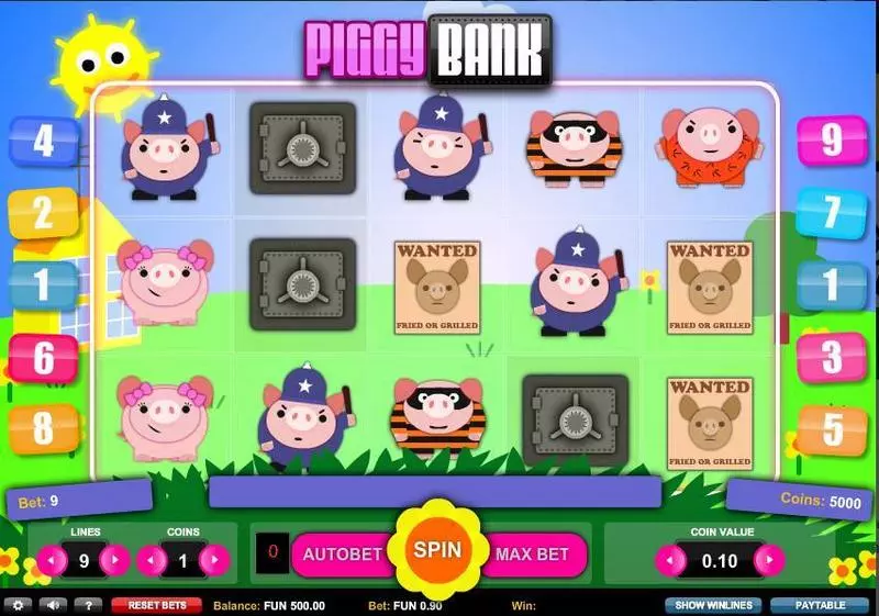 Piggy Bank  Real Money Slot made by 1x2 Gaming - Main Screen Reels