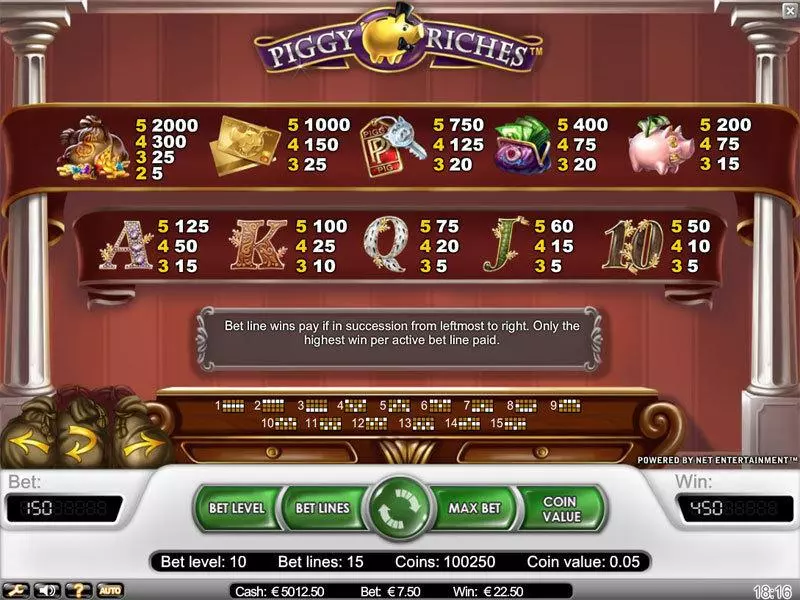 Piggy Riches  Real Money Slot made by NetEnt - Info and Rules