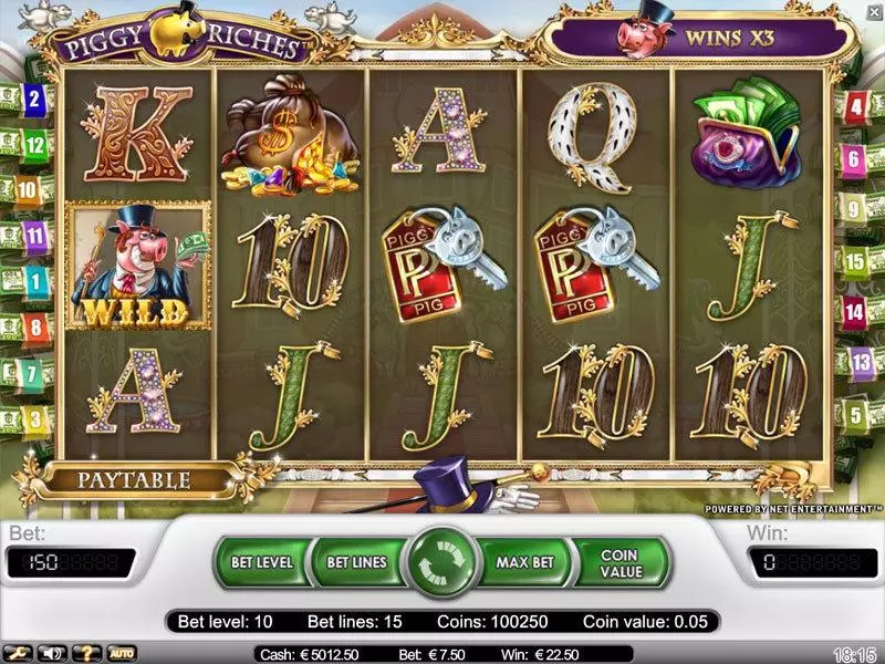 Piggy Riches  Real Money Slot made by NetEnt - Main Screen Reels