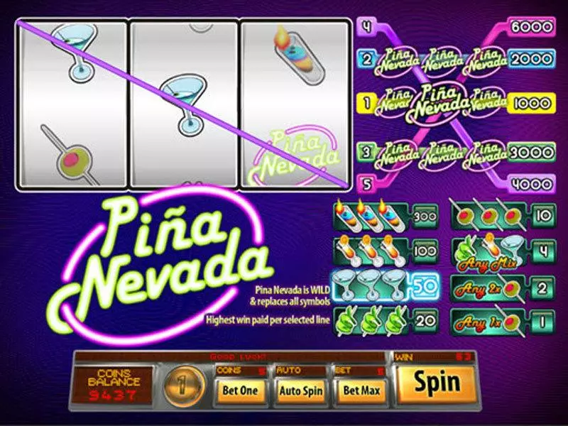 Pina Nevada Classic  Real Money Slot made by Saucify - Main Screen Reels
