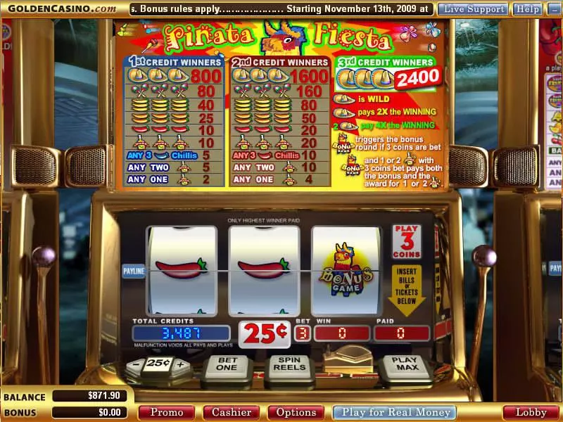 Pinata Fiesta  Real Money Slot made by WGS Technology - Main Screen Reels