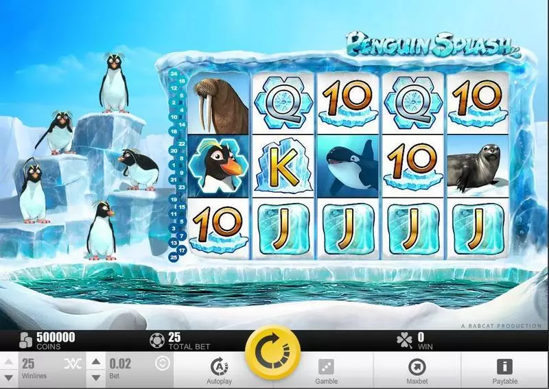 Pinguin Splash  Real Money Slot made by Rabcat - Main Screen Reels