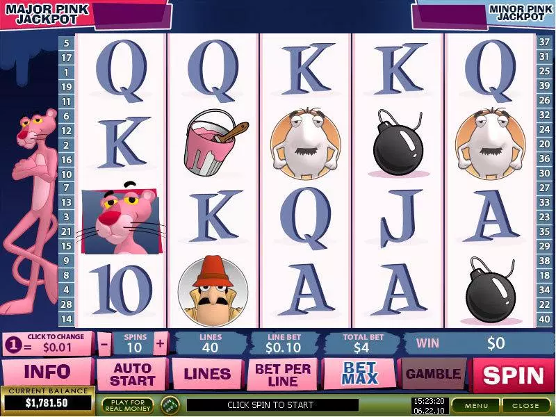 Pink Panther  Real Money Slot made by PlayTech - Main Screen Reels