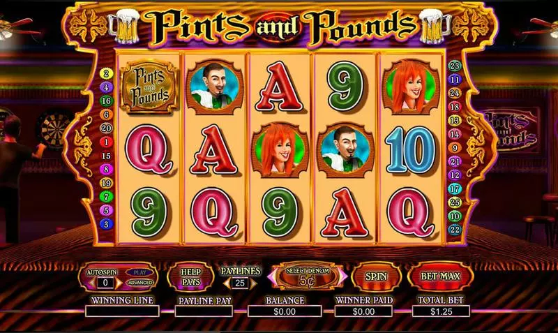 Pints and Pounds  Real Money Slot made by Amaya - Main Screen Reels