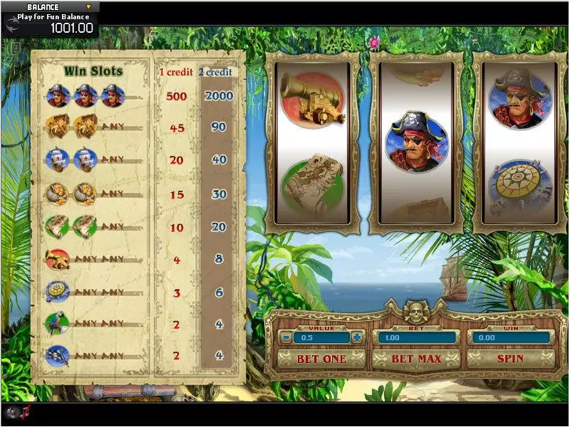 Pirate  Real Money Slot made by GamesOS - Main Screen Reels