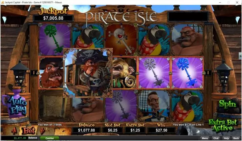 Pirate Isle - 3D  Real Money Slot made by RTG - Main Screen Reels
