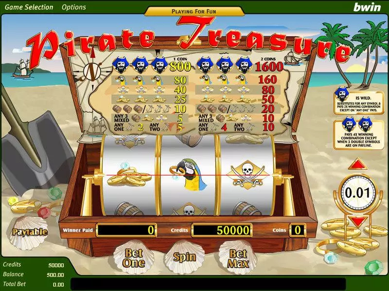 Pirate Treasure  Real Money Slot made by Amaya - Main Screen Reels