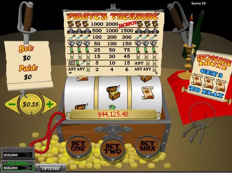 Pirates Treasure  Real Money Slot made by DGS - Main Screen Reels