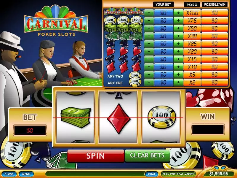Poker  Real Money Slot made by PlayTech - Main Screen Reels