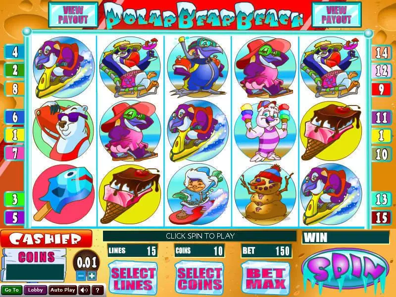 Polar Bear Beach  Real Money Slot made by Wizard Gaming - Main Screen Reels