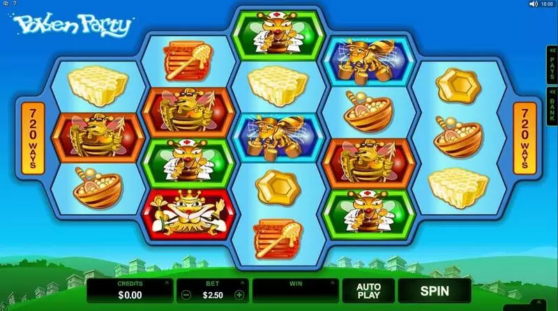 Pollen Party  Real Money Slot made by Microgaming - Main Screen Reels