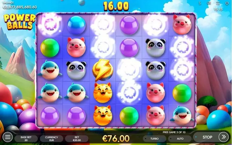 Power Balls  Real Money Slot made by Endorphina - Main Screen Reels