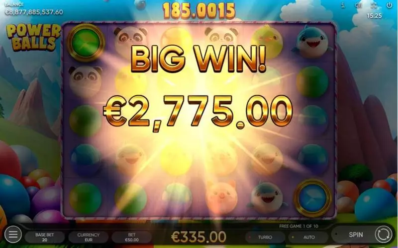 Power Balls  Real Money Slot made by Endorphina - Winning Screenshot