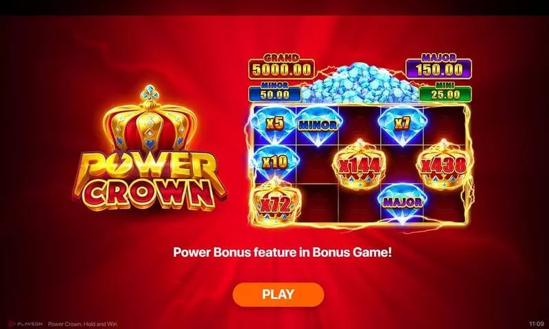 Power Crown Hold And Win  Real Money Slot made by Playson - Introduction Screen