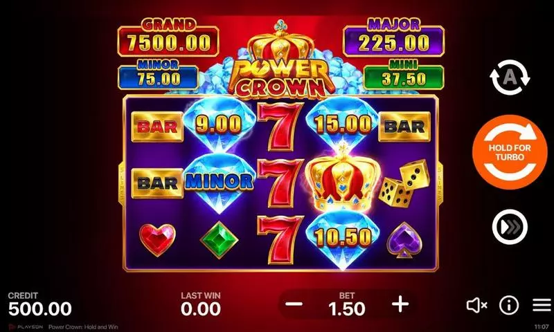 Power Crown Hold And Win  Real Money Slot made by Playson - Main Screen Reels