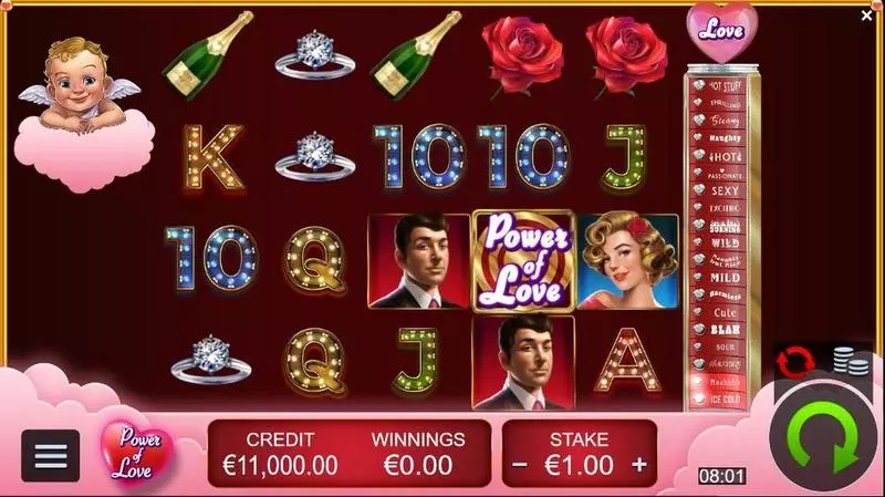 Power of Love  Real Money Slot made by Reel Life Games - Main Screen Reels