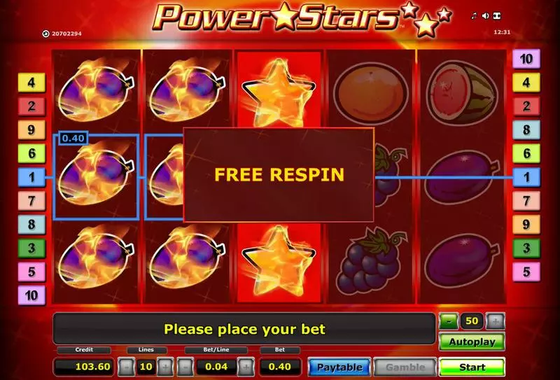 Power Stars  Real Money Slot made by Novomatic - Bonus 1