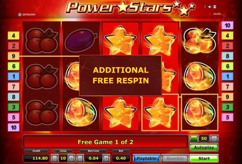 Power Stars  Real Money Slot made by Novomatic - Bonus 2