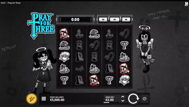 Pray for Free  Real Money Slot made by Hacksaw Gaming - Main Screen Reels