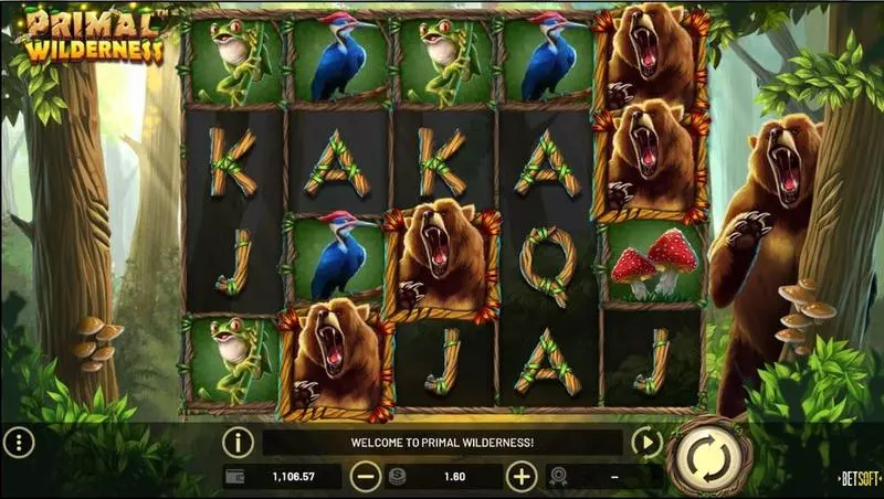 Primal Wilderness   Real Money Slot made by BetSoft - Main Screen Reels