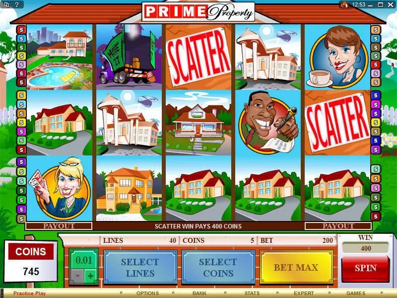 Prime Property  Real Money Slot made by Microgaming - Main Screen Reels