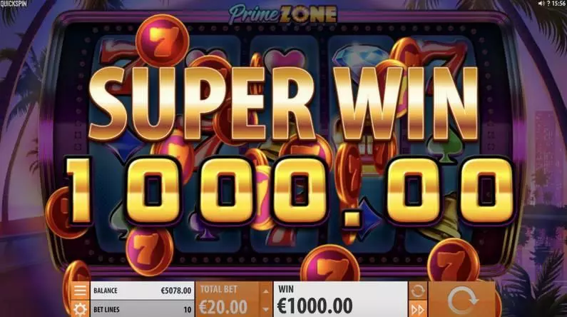 Prime Zone  Real Money Slot made by Quickspin - Winning Screenshot