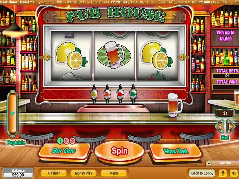 Pub House  Real Money Slot made by NeoGames - Main Screen Reels