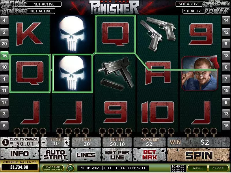 Punisher War Zone  Real Money Slot made by PlayTech - Main Screen Reels