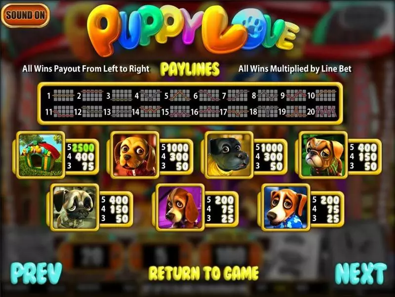 Puppy Love  Real Money Slot made by BetSoft - Info and Rules