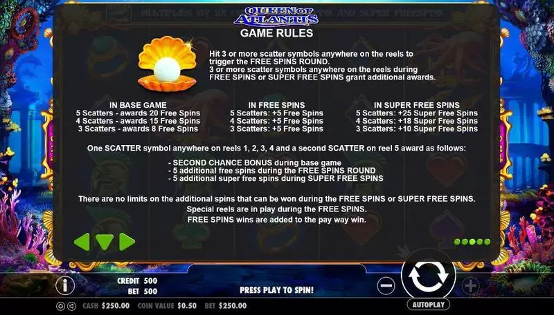 Queen of Atlantis  Real Money Slot made by Pragmatic Play - Info and Rules