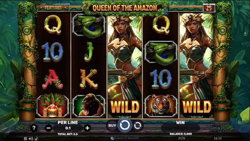 Queen Of The Amazon  Real Money Slot made by Spinomenal - Main Screen Reels