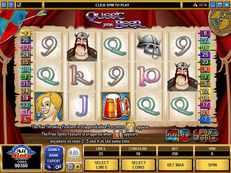 Quest for Beer  Real Money Slot made by Microgaming - Main Screen Reels