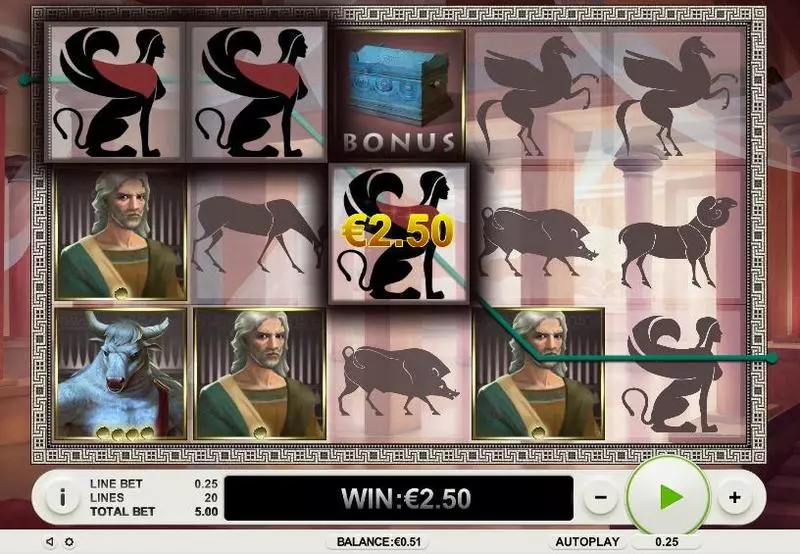 Quest For The Minotaur  Real Money Slot made by Topgame - Main Screen Reels