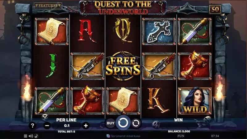 Quest To The Underworld  Real Money Slot made by Spinomenal - Main Screen Reels