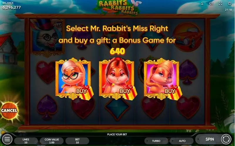 Rabbits, Rabbits, Rabbits!  Real Money Slot made by Endorphina - Bonus 1