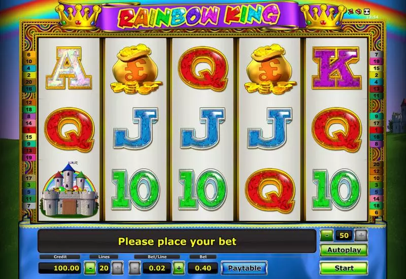 Rainbow King  Real Money Slot made by Novomatic - Main Screen Reels
